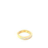 18k Yellow Gold 1.00ct E VS2 (12) Diamond Princess Cut Channel Set Squared Shank Band 6 Gram
